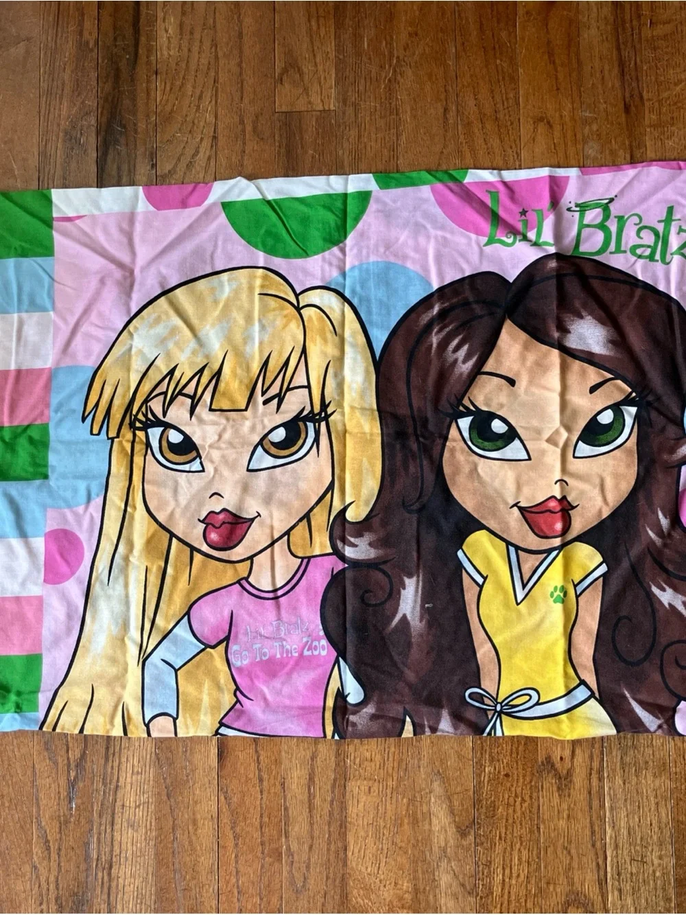 Vintage Lil Bratz pillow case Y2K 2000s Bratz Dolls bedding two sided